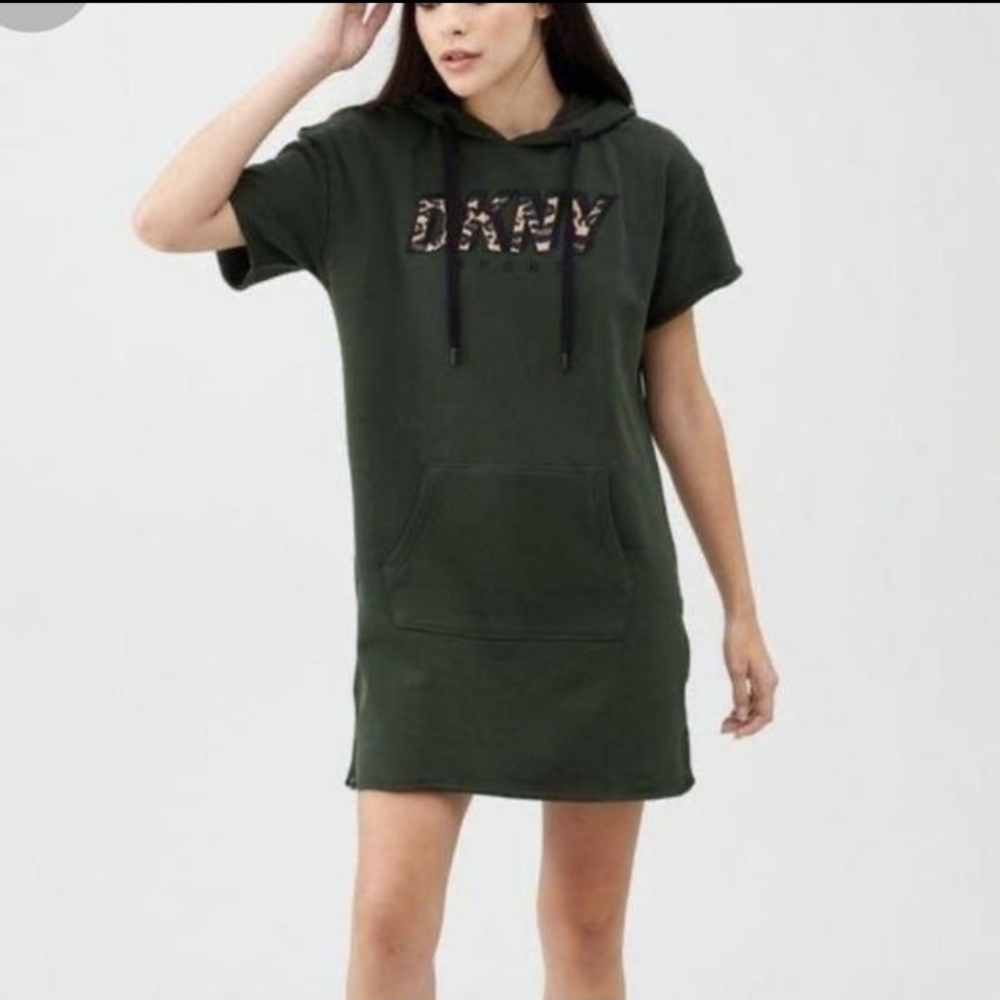 DKNY SPORT Tshirt Hoodie Sweatshirt Dress short sleeve Green XL